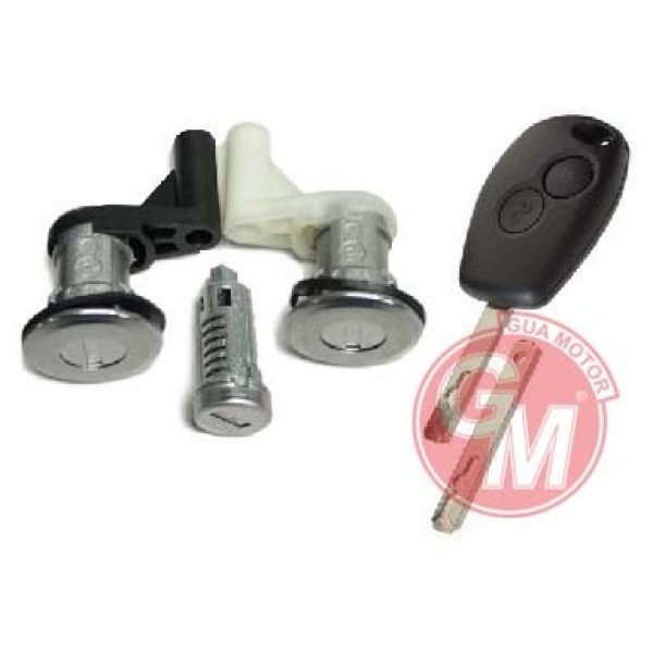 GUA 41630 Kapı Kiliti Fişek Takım 3 Lü Set Kumandalı Anahtar İle Renault D.Logan 2007- 