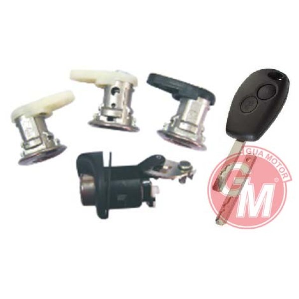 GUA 41631 Kapı Kiliti Fişek Takım 4 Lü Set Kumandalı Anahtar İle Renault D.Logan 2007- 