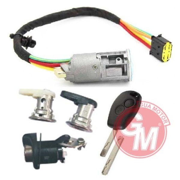 GUA 41643 Kontak - Anahtarı 4Lü Set Dacia Logan-Sandero R.Trafic II 2012- 2010-Alarm Düğmeli Anahtar