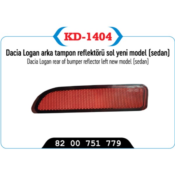 KAYA Plastik KD-1404 Tampon Reflektörü Arka Sol Logan Sedan