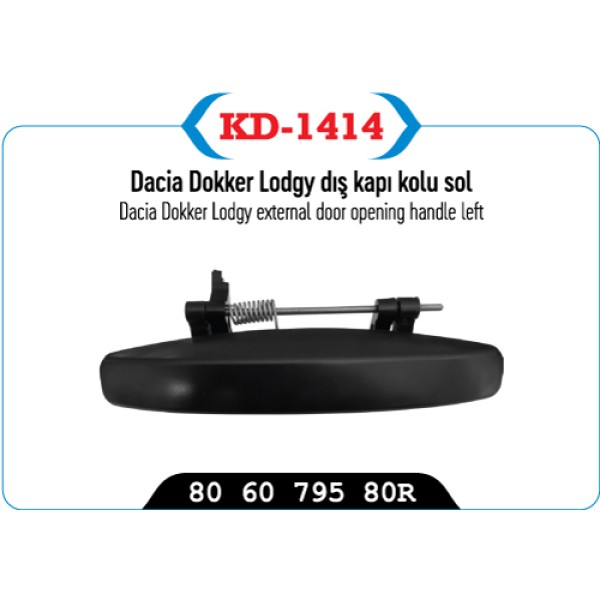 KAYA Plastik KD-1414 Kapı Dış Açma Kolu Sol Dokker Stepway Lodgy