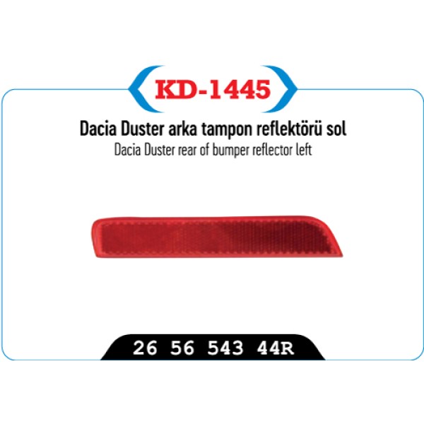KAYA Plastik KD-1445 Arka Tampon Reflektörü Sol Dacia Duter