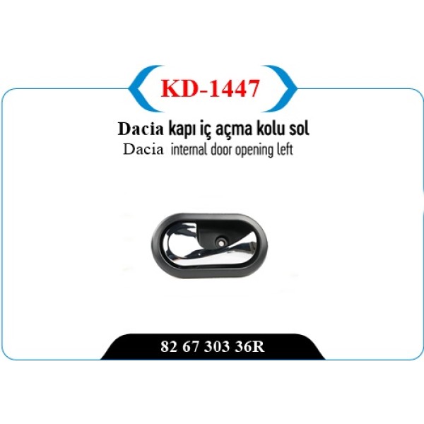 KAYA Plastik KD-1447 Kapı İç Açma Kolu Sol Logan Krom Ym