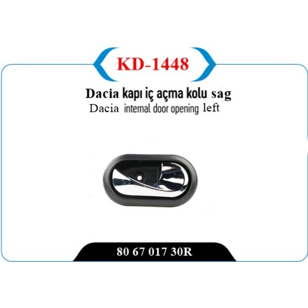 KAYA Plastik KD-1448 Kapı İç Açma Kolu Sağ Logan Krom Ym 