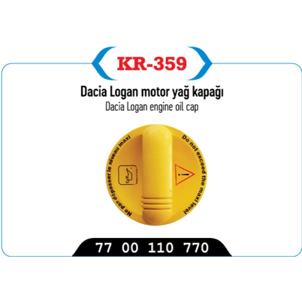 KAYA Plastik KR-359 Motor Yağ Dolum Kapağı CLIO Kangoo / Logan 