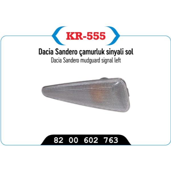 KAYA Plastik KR-555 Çamurluk Sinyali Sol CLIO Symbol Thalia 10- / Sandero