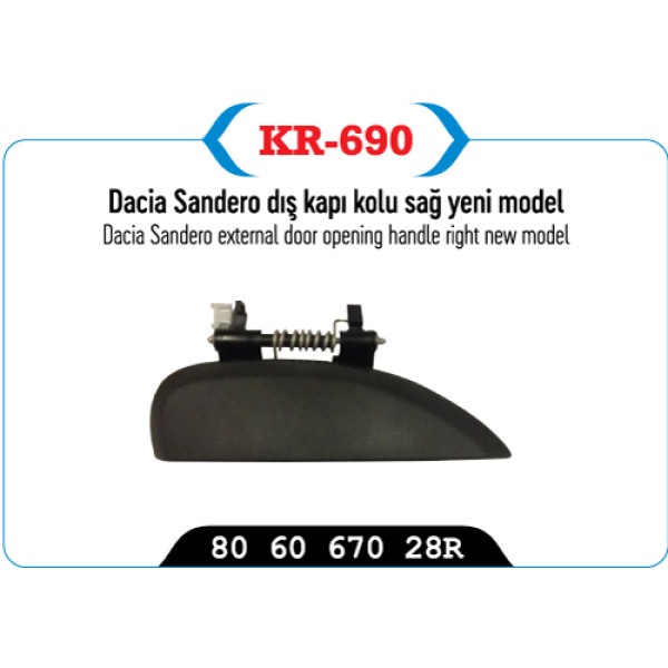 KAYA Plastik KR-690 Kapı Dış Açma Kolu Sağ CLIO Symbol IV 13- / Sandero 