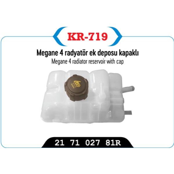 KAYA Plastik KR-719 Radyatör Ek Deposu Kapaklı Megane 4