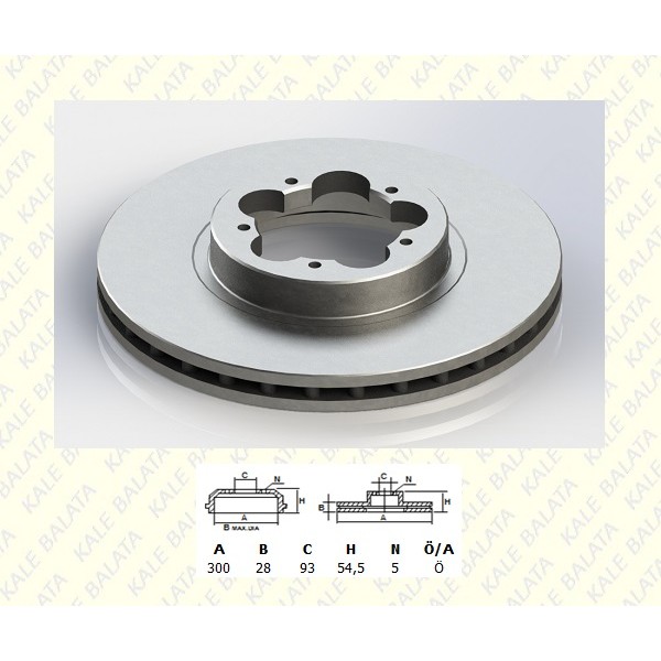 KALE BALATA TFD00005 Fren Disk Ön V347 2.2TDCI 2.4TDCI 3.2TDCI 06- Önden Çeker Arkadan Çeker Ölçü 30