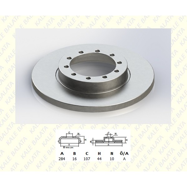 KALE Disk TFD00015 Fren Diski Arka Transit V347 06- 140Ps