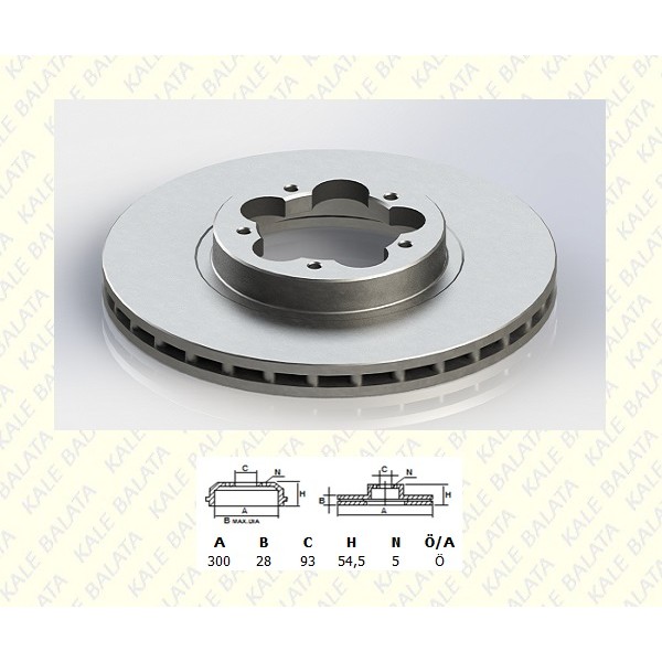 KALE Disk TFD00017 Fren Diski Ön Geniş Delık Transit V348 Tt9 2.4 TDCI 06-11 2,2TDCI /2,4TDCI /3,2TD 