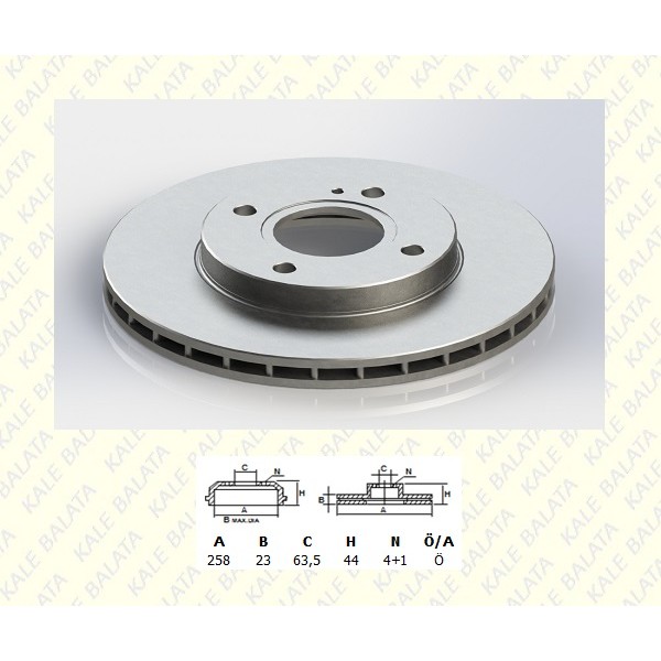 KALE BALATA TFD00018 Fren Diski Ön Fiesta VI 1.0 1.25 1.4TDCI 1.5TDCI 1.6TDCI 08- Hava Soğutmalı