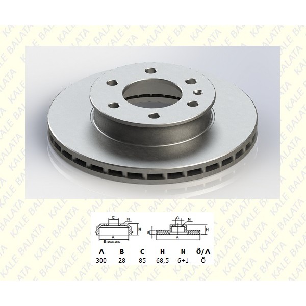 KALE Disk TFD00020 Fren Diski Ön Crafter 06- / Sprinter 06- Havalı 300Mm