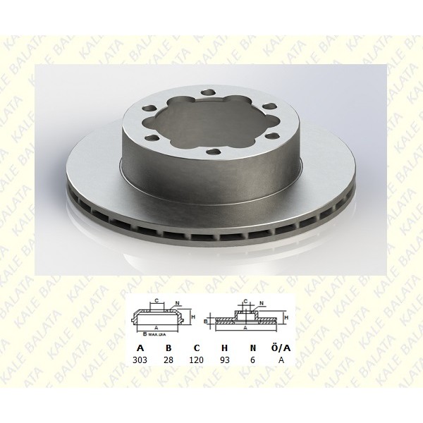 KALE BALATA TFD00023 Fren Diski Arka Çıft Teker Crafter Sprinter 5T 06 06-