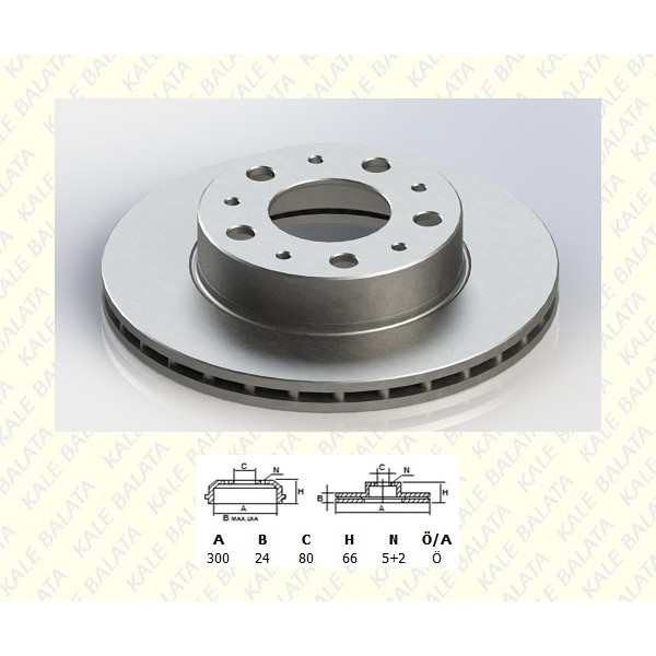 KALE Disk TFD00030 Fren Diski Ön Ducato / Boxer / Jumper 94-16 / Jest 16Q 16Jant Havalı 300Mm 