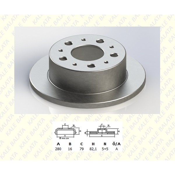 KALE BALATA TFD00031 Fren Diski Arka (Tüm Modeller) Ducato / Boxer / Jumper 2.0HDI-2.2HDI-2.8HDI(00-