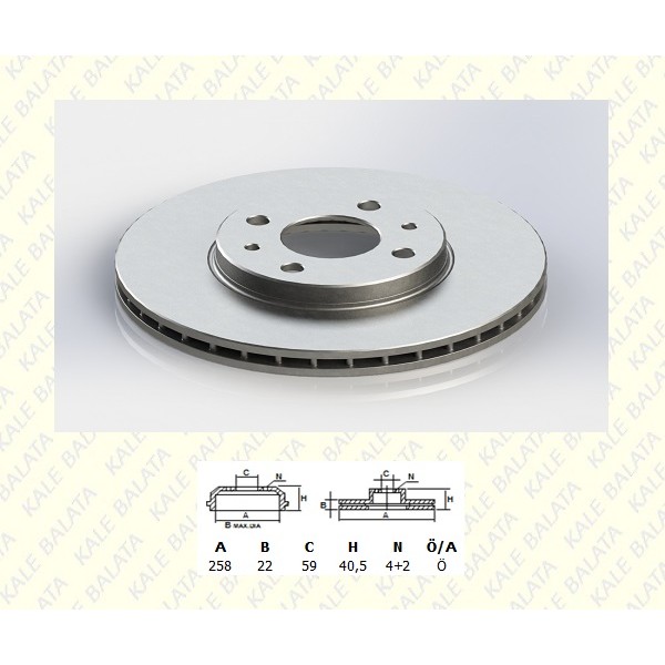 KALE Disk TFD00032 Fren Diski Ön 500 07- Linea 07- Doblo 01- Fiorino 08- Bravo II 07- Stilo 01- Pand