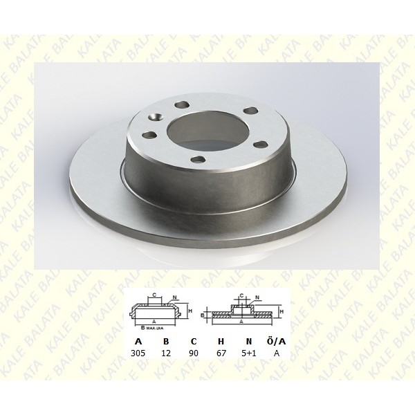 KALE BALATA TFD00041 Fren Diski Arka Diski Master II Movano 2.2 2.5DCI 2.8 