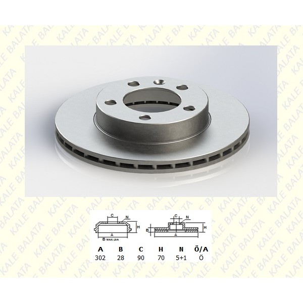 KALE BALATA TFD00048 Fren Diski Ön Diski Master III 2.3DCI 10- 