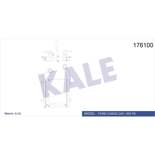 KALE OTO Radyatör 020CAC050 İntercooler Al/Al Cargo Fc 1824-2530-3230