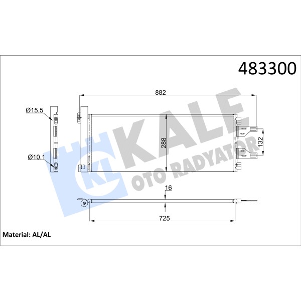 KALE Radyatör 040ABC030 Klima Radyatörü Kondenser (Fiat: Ducato III 3.0Jtd Boxer III-Jumper III 2.2H