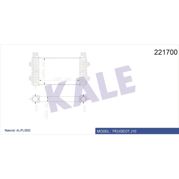 KALE OTO Radyatör 040CAC010 Turbo Radyatörü J10 Al Brz