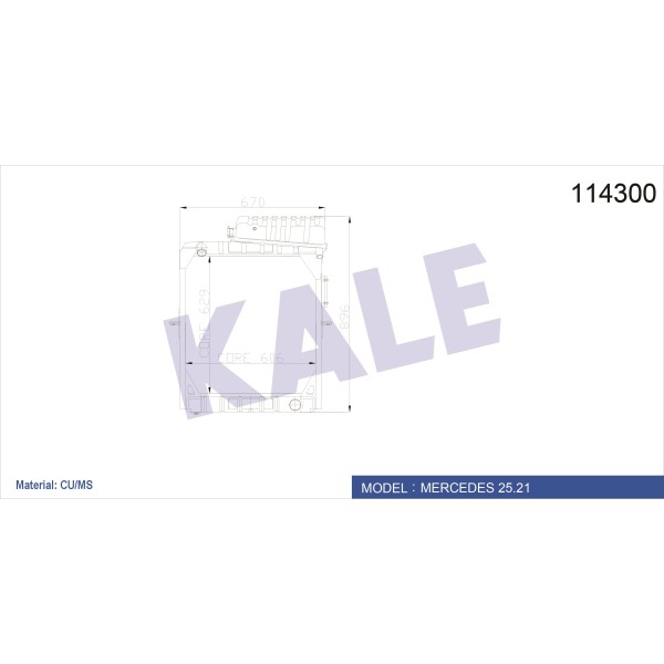 KALE OTO Radyatör 0906102PA Radyatör 2 Sıra Pa Gb 2521 /1821 Kamyon