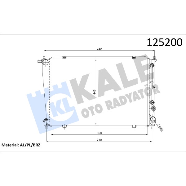 KALE OTO Radyatör 2405081AB Su Radyatörü Starex 2.5 Td H1 00-04 Ac Al Pl Brz