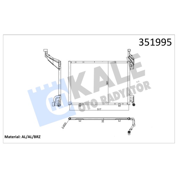KALE OTO Radyatör 351995 Klima Radyatörü Fiesta IV Courier