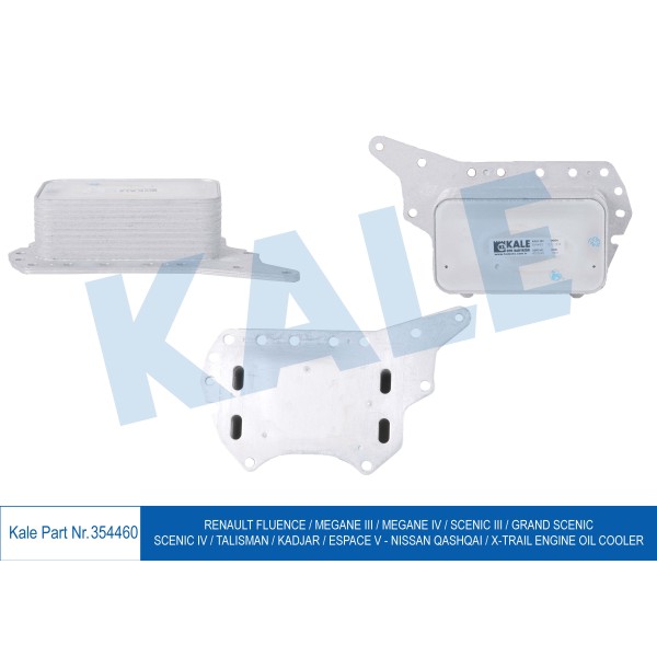 KALE OTO Radyatör 354460 Yağ Soğutucu Renault : Kadjar - Megane III - Trafic III / Nissan : Qashqai 