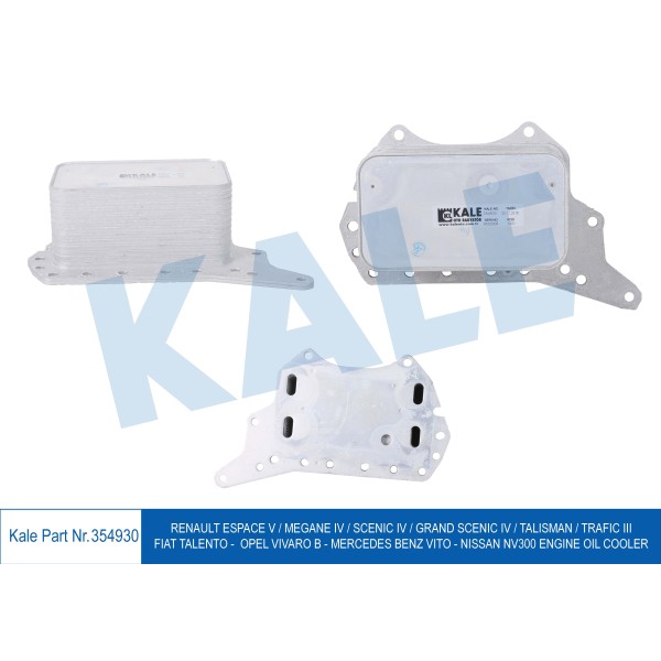 KALE OTO Radyatör 354930 Yağ Soğutucu Megane IV Talisman Grand Scenic IV Trafic III Espace V 1.6 DCI