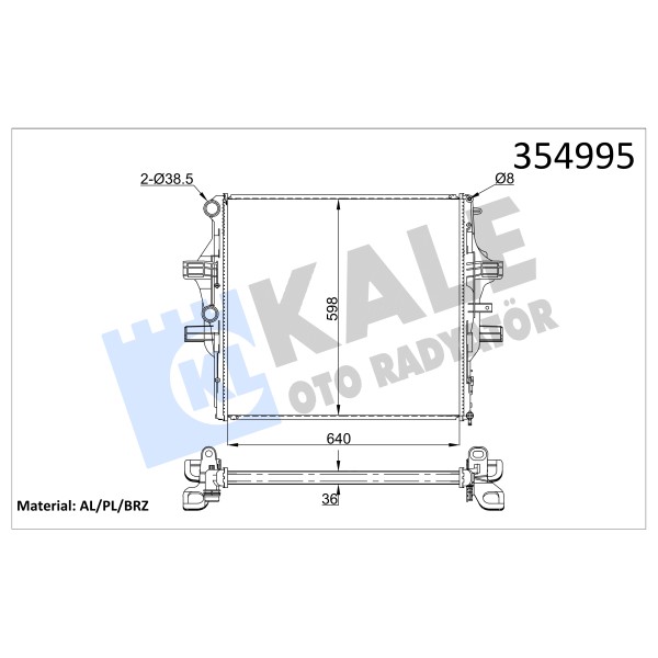 KALE OTO Radyatör 354995 Su Radyatörü Daily V VI 11- 