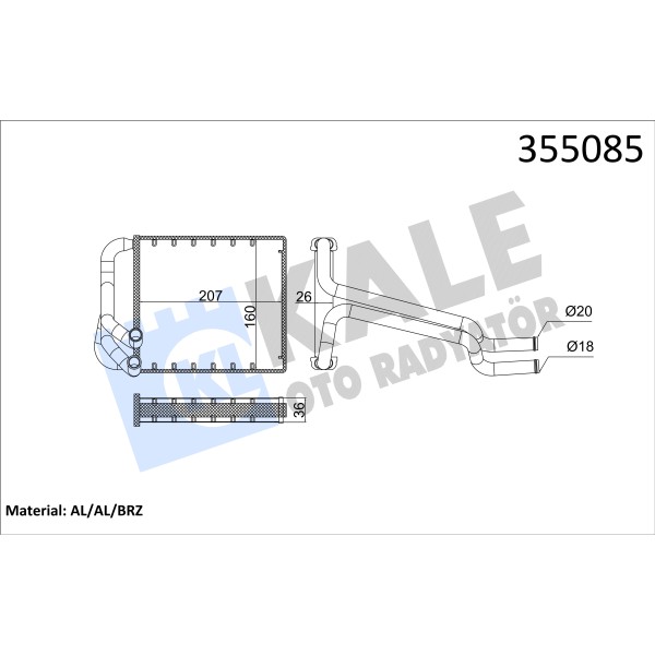 KALE Radyatör 355085 Kalorifer Radyatörü (Hyundai: Elantra 11-16)