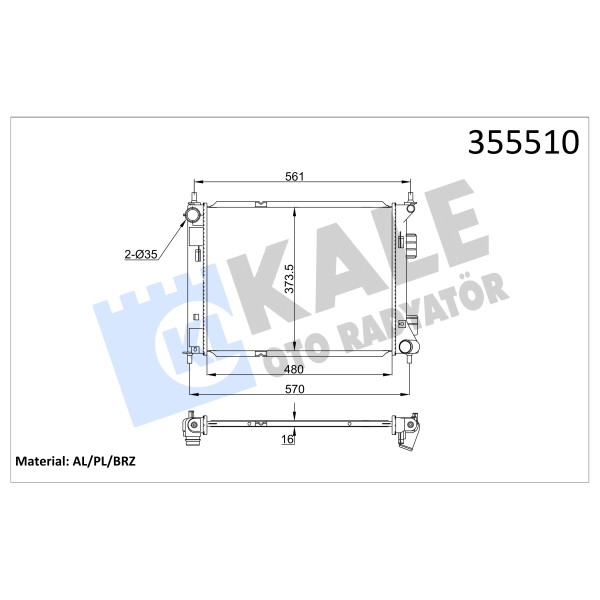 KALE OTO Radyatör 355510 Radyatör Brazıng Hyundai İx20-Kıa Venga Radyatör 
