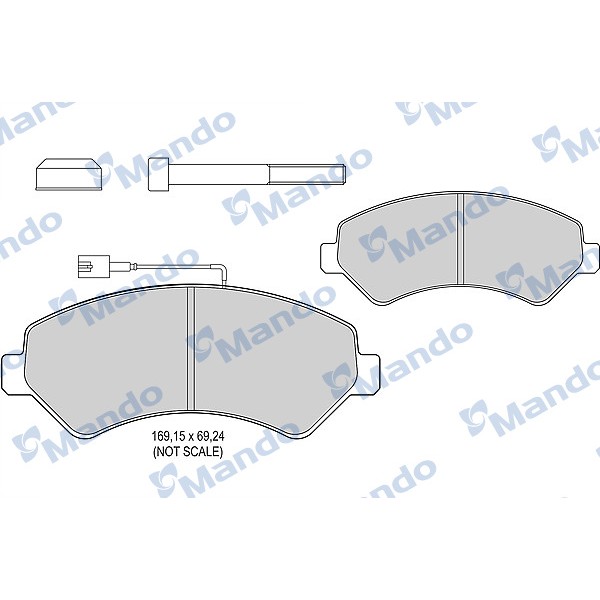 MANDO MBF015039 Ön Fren Disk Balatası Kablolu Boxer 2.2 3.0 06-