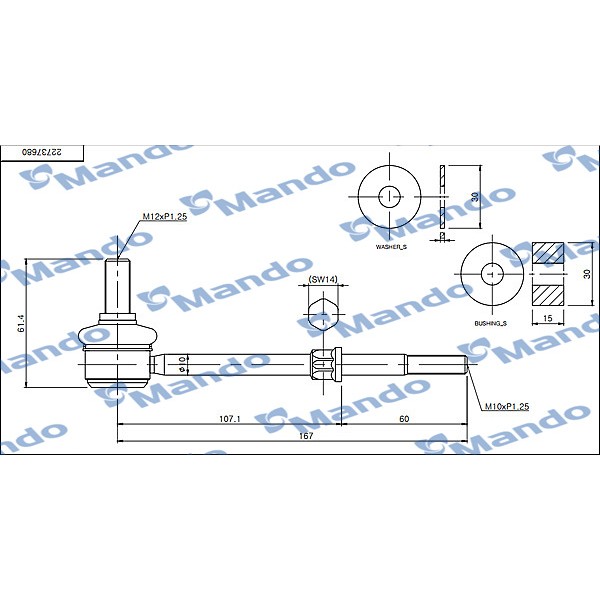 MANDO MSC010100 Viraj Denge Demiri Bağlantı Mili Captiva C100, C140] 2011-