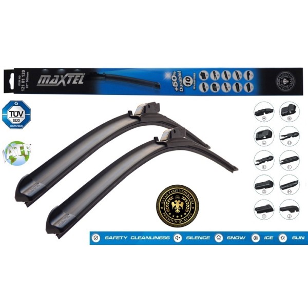 MAXTEL 12101119 Muz Tipi Silecek Süpürgesi Üniversal 10 Aparatlı 480 Mm 19