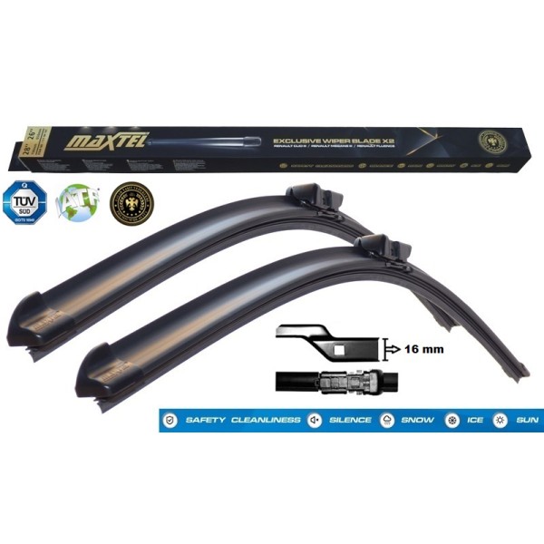 MAXTEL 12106268 Silecek Ön Takım 650Mm 480Mm Muz Tip Passat B8 16- Arteon 17-