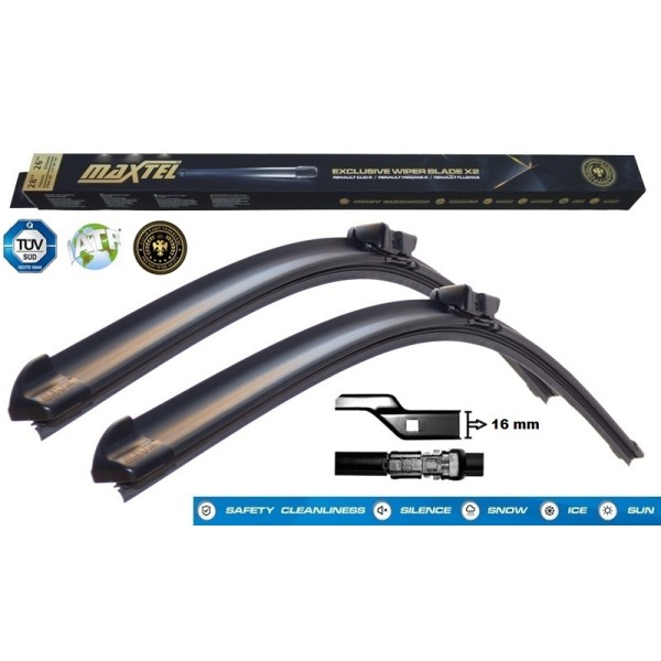 MAXTEL 12106269 Silecek Ön Takım 625Mm 550Mm Muz Tip Tiguan 16-