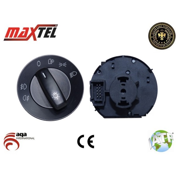MAXTEL 16106433 Far Açma Kapama Anahtarı Golf 5 - Passat - Caddy - T5 Çift Sisli (Pın 10) 