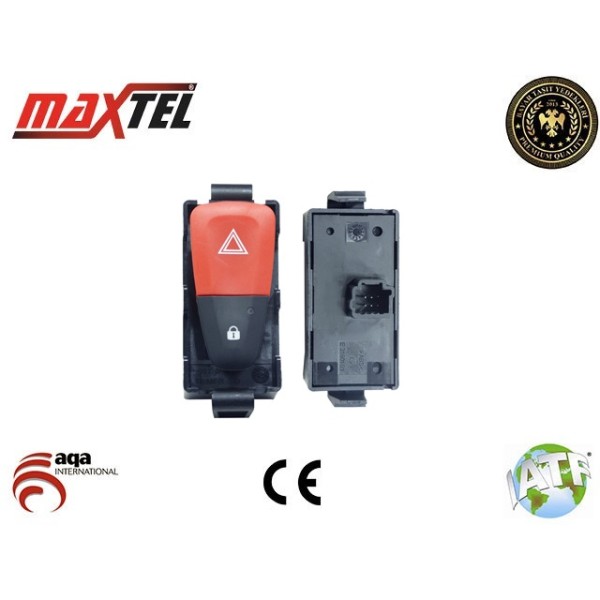 MAXTEL 16204658 Dörtlü Flaşör Anahtarı CLIO IV 