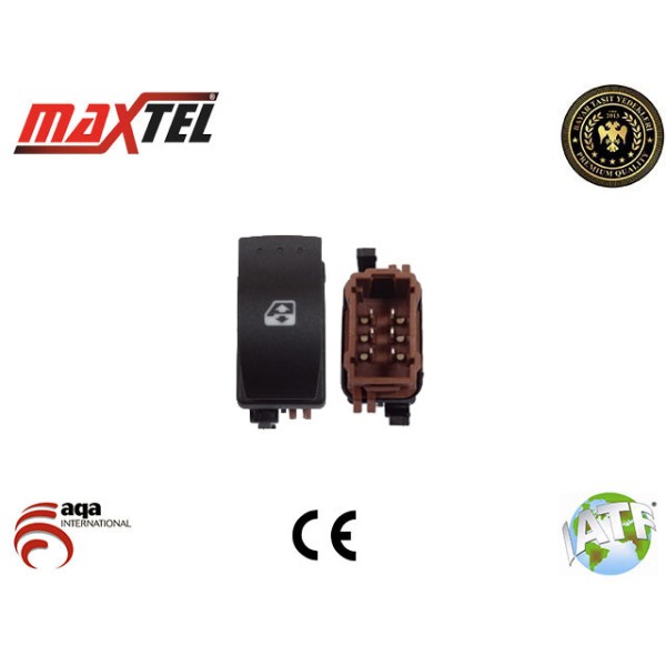 MAXTEL 18204036 Cam Açma Düğmesi Megane II Ön Sağ Siyah