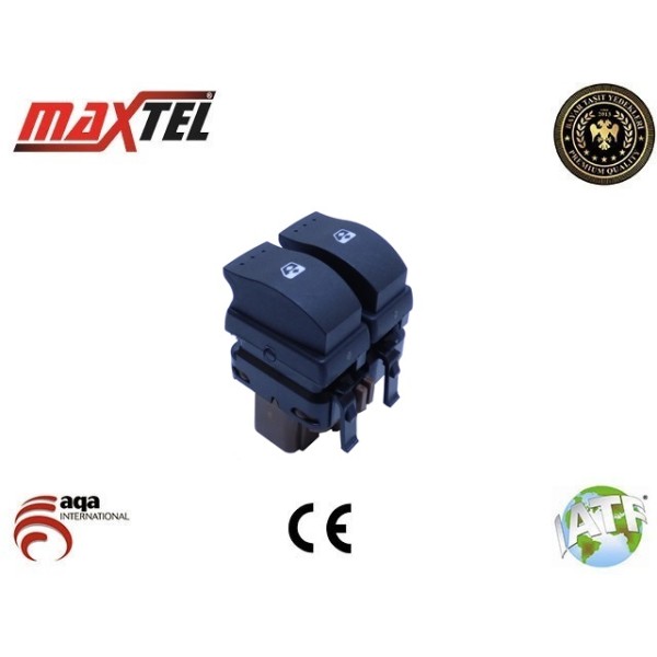 MAXTEL 18204040 Cam Açma Düğmesi Megane II Sol 10 Fişli Kahve