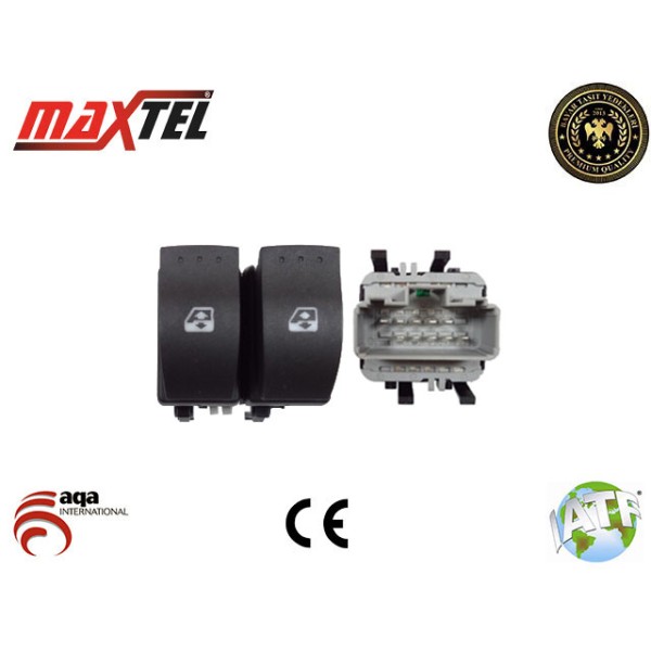 MAXTEL 18204042 Cam Açma Düğmesi Megane II Ön Sol Gri An0552 25255