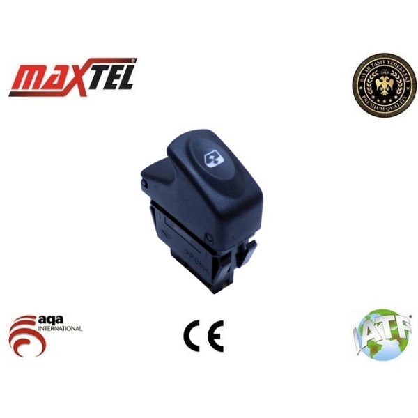 MAXTEL 18204100 Cam Açma Düğmesi Megane I CLIO Kangoo Ön Sol 5 Fişlı Siyah