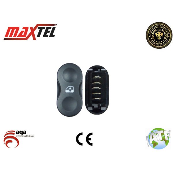 MAXTEL 18204983 Cam Açma Düğmesi Duster Sandero 5 Fişlı Tekli Gri