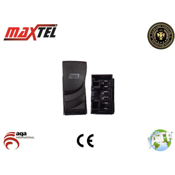 MAXTEL 18205043 Cam Düğmesi Sol Siyah Kasasız Ducato II Boxer II 6 Fişli 