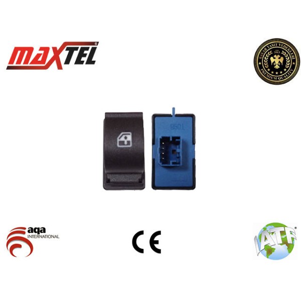 MAXTEL 18205046 Cam Açma Düğmesi Ön Sağ Ducato III Doblo III Fiorino Boxer III Jumper III 4 Fişli Te 