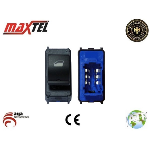 MAXTEL 18211044 Cam Açma Kumanda Anahtarı Ön / Arka (Sag / Sol) P301-C Elysee Mavi