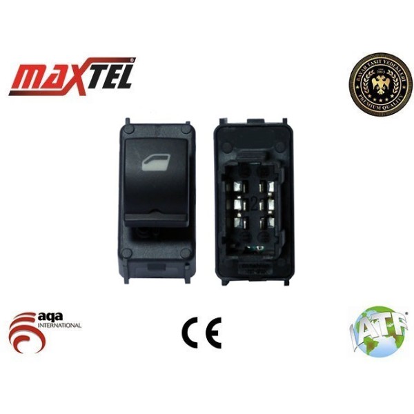 MAXTEL 18211046 Cam Açma Düğmesi Ön Arka Sağ Sol 301 C-Elysee Ds3 Siyah
